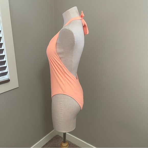 AERIE Swimsuit One Piece Orange Halter Neck - Picture 5 of 9